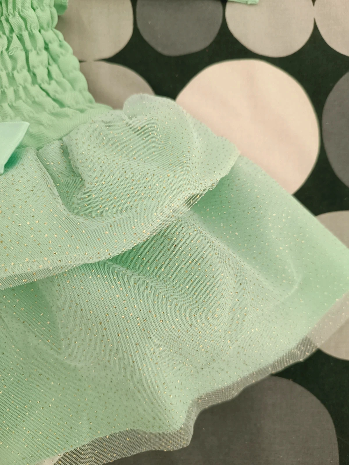 Mint Green shiny dress 💚 | 12 months | Handmade | New with tag – photo 7